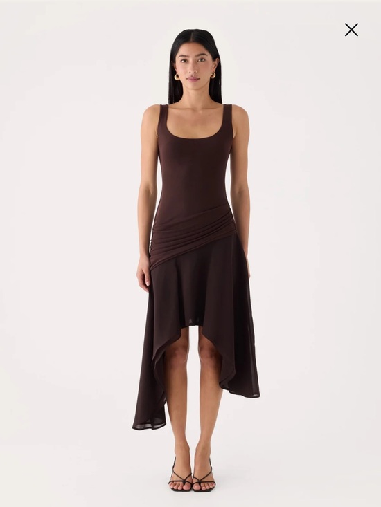 Peppermayo Dresses & Skirts - Peppermayo Concetta Contrast Midi Dress - Chocolate